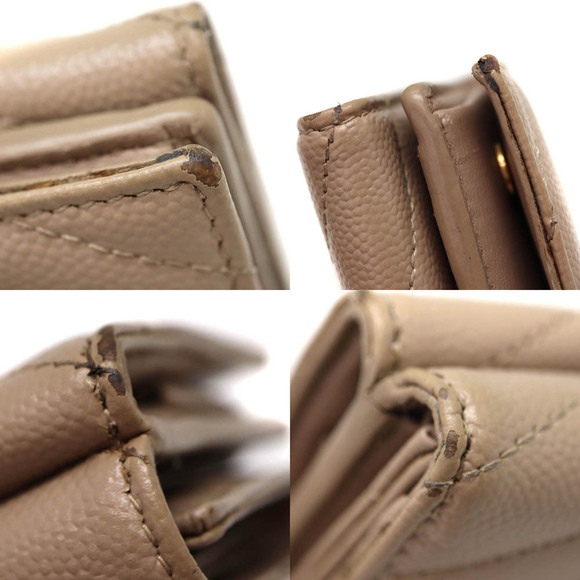 Saint Laurent Tri fold Wallet Beige Leather - Picture 8 of 8